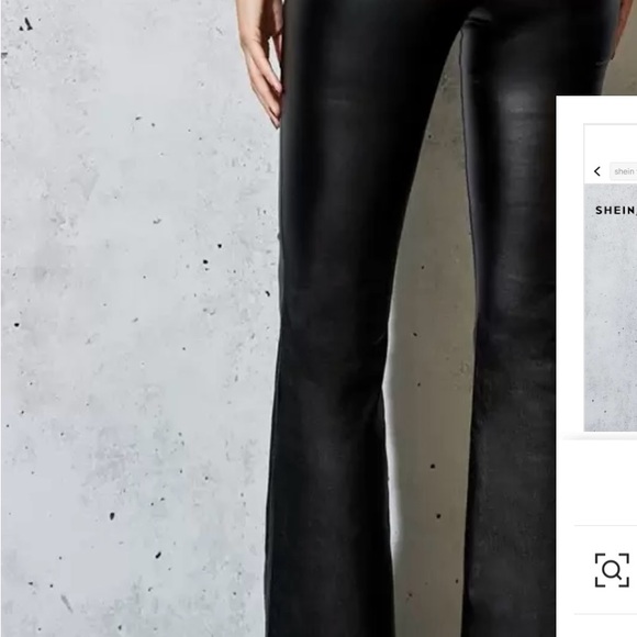 Black leather Flared Pants size Small Tall - Picture 5 of 5